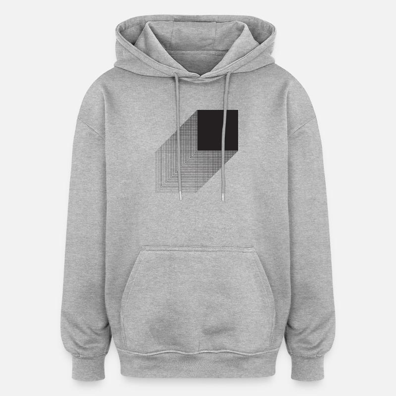 Bauhaus bold square design - Oversized Unisex Hoodie - heather grey