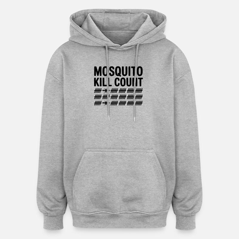 Mosquito Kill Count Funny Camping  - Oversized Unisex Hoodie - heather grey