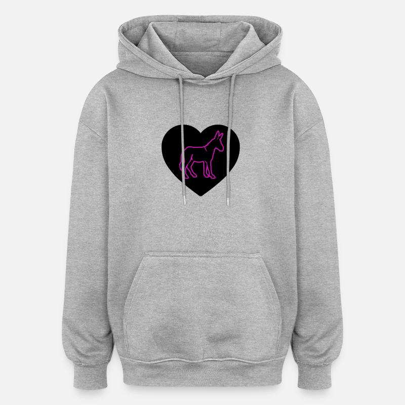 Esel - Oversized Unisex Hoodie - Grau meliert