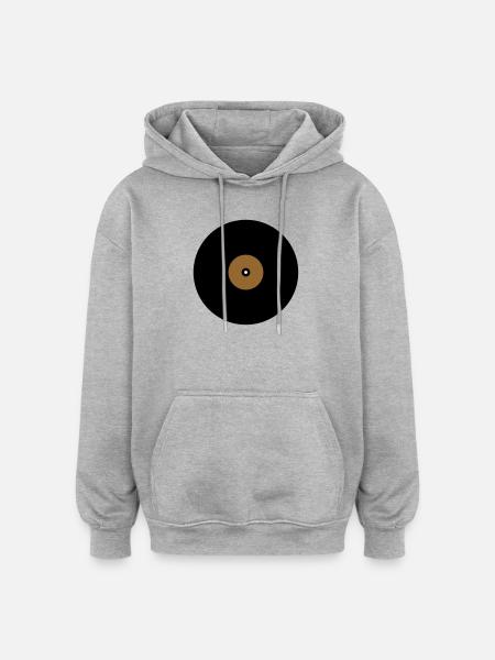 Schallplatte Kreis Textfeld Basis - Oversized Unisex Hoodie - Grau meliert