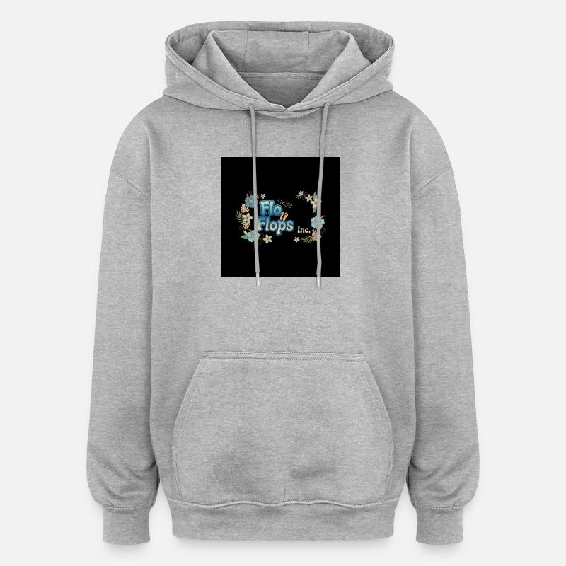 Flo Flops Floral Logo - Sweat à capuche oversize unisexe - gris chiné
