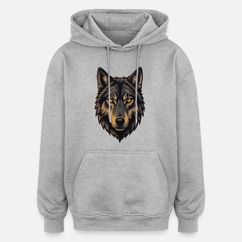 Alphawolf - Oversized Unisex Hoodie - Grau meliert