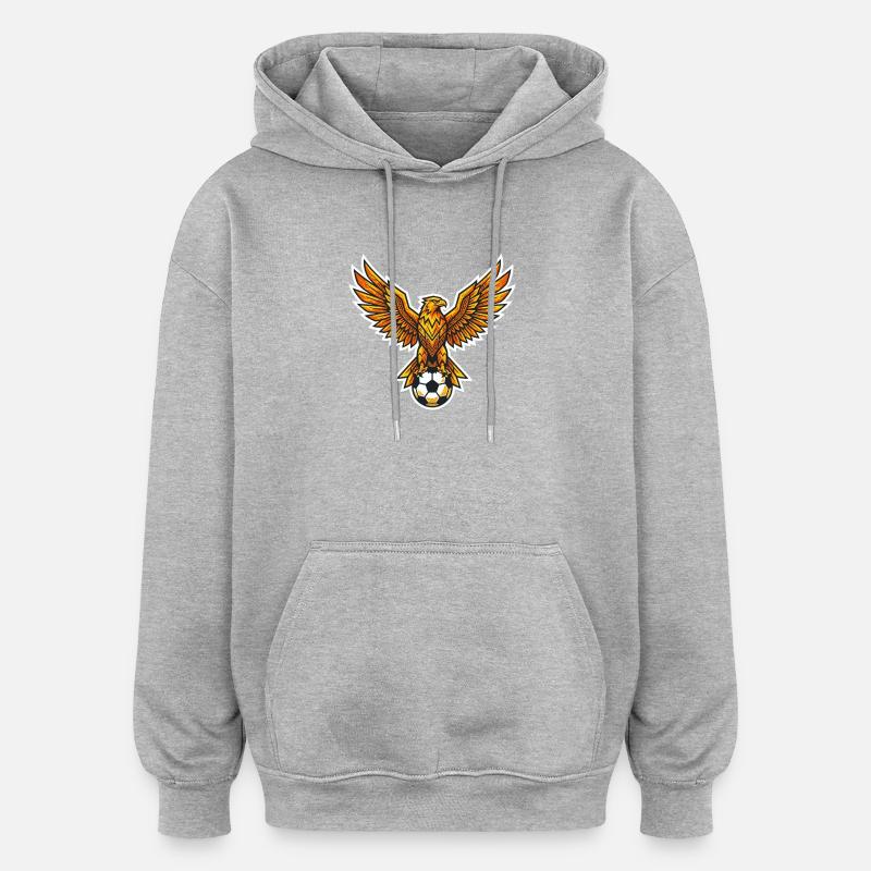 Flame phoenix with ball - Oversized Unisex Hoodie - heather grey