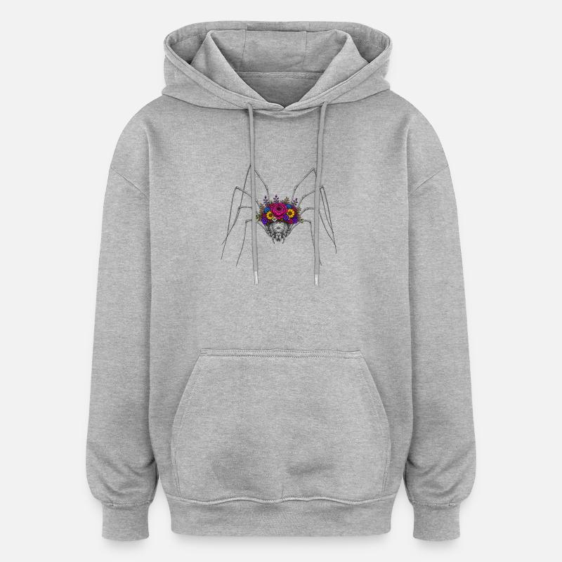 Blooming Spider Crown - Oversized Unisex Hoodie - heather grey