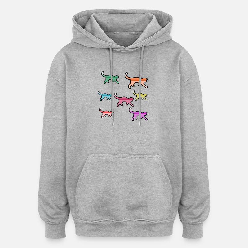 feline - Oversized Unisex Hoodie - heather grey