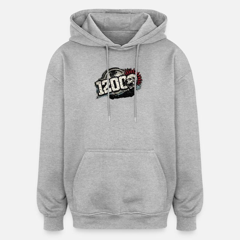 1200_Punk - Oversized Unisex Hoodie - heather grey