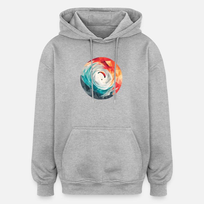 Geometric Vortex Paragliding - Oversized Unisex Hoodie - heather grey