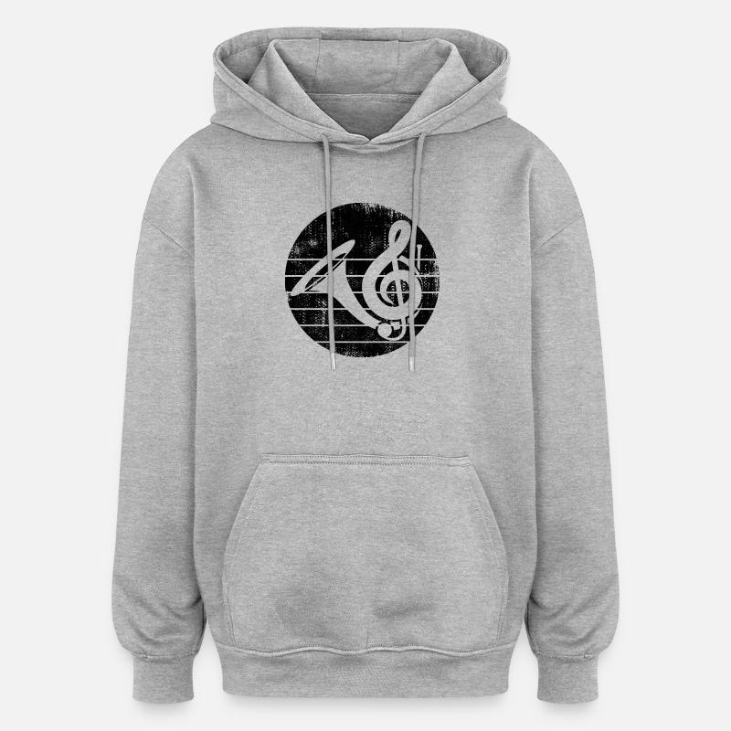 Clairon - Sweat à capuche oversize unisexe - gris chiné