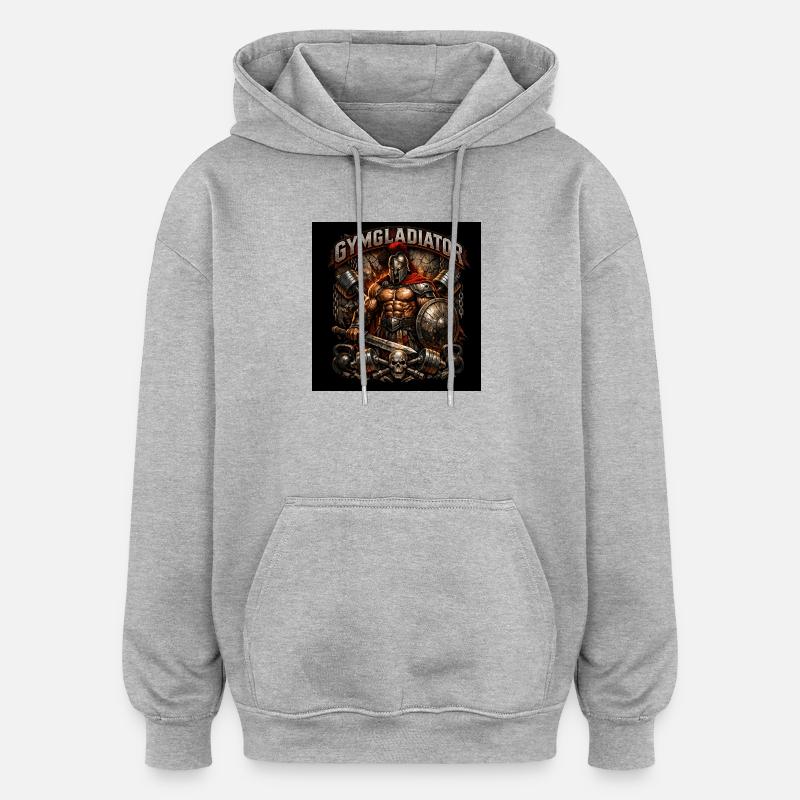 Gym Gladiator - Oversized Unisex Hoodie - heather grey