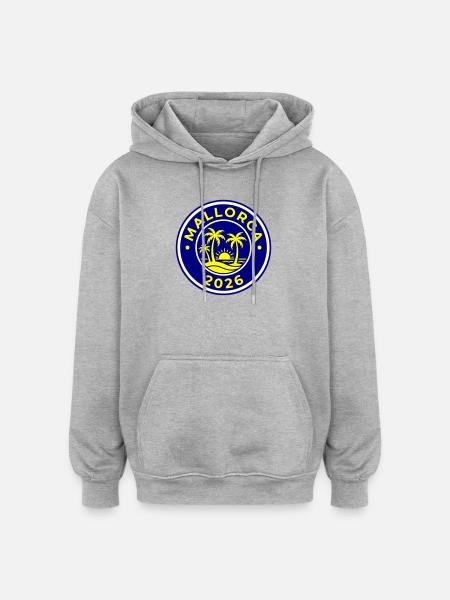 Mallorca 2026 Palmen - Oversized Unisex Hoodie - Grau meliert