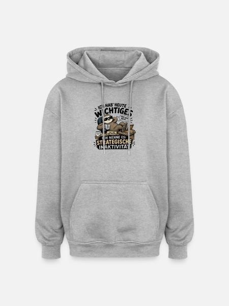Strategische Inaktivität - Oversized Unisex Hoodie - Grau meliert
