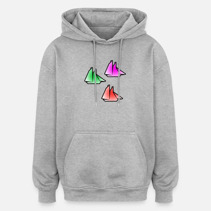 Voile - Sweat à capuche oversize unisexe - gris chiné