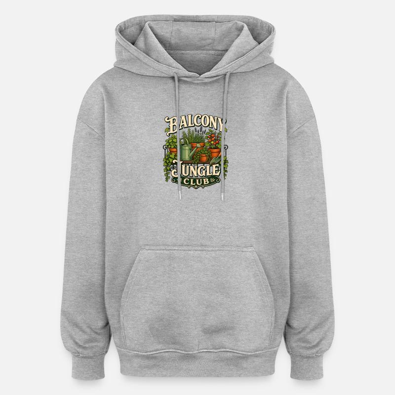 Balcon Jungle Club Balcony Jardin - Sweat à capuche oversize unisexe - gris chiné