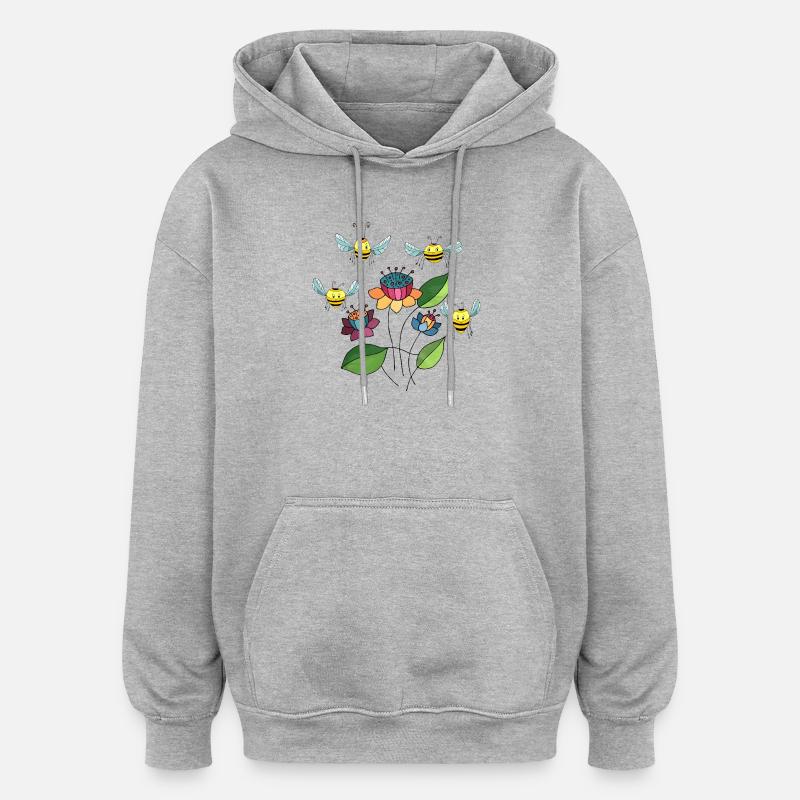 Insectes - Sweat à capuche oversize unisexe - gris chiné