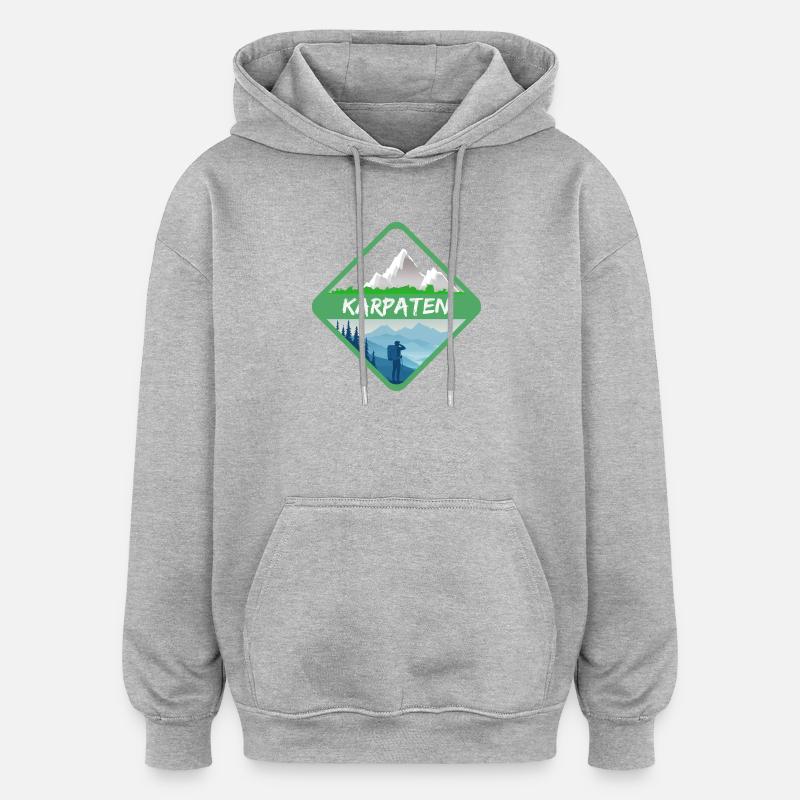 Mountains Karpaten - Oversized Unisex Hoodie - Grau meliert