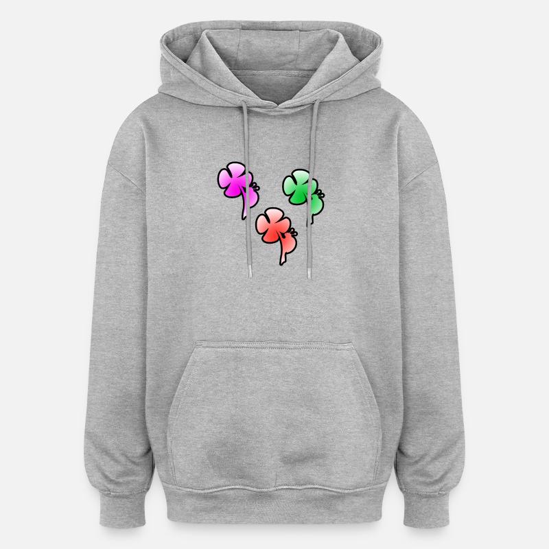 Flowers - Oversized Unisex Hoodie - heather grey