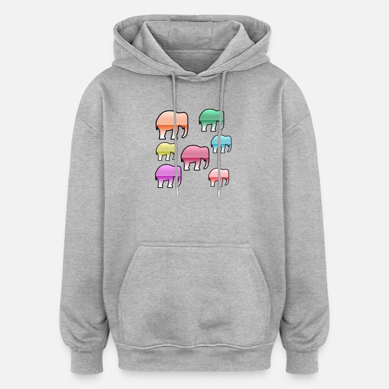 Elephants - Oversized Unisex Hoodie - heather grey