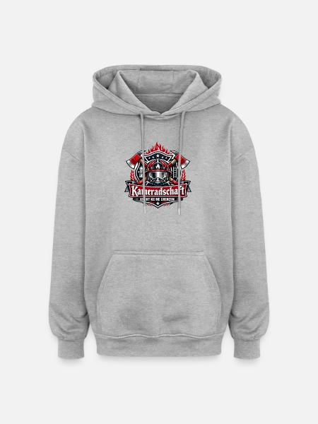Kameradschaft Feuerwehraxt Symbol - Oversized Unisex Hoodie - Grau meliert