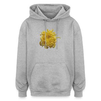 Vibrant_Yellow_Chrysanthemum_Flower - Oversized Unisex Hoodie - Grau meliert - Vorne - Noah (186cm)