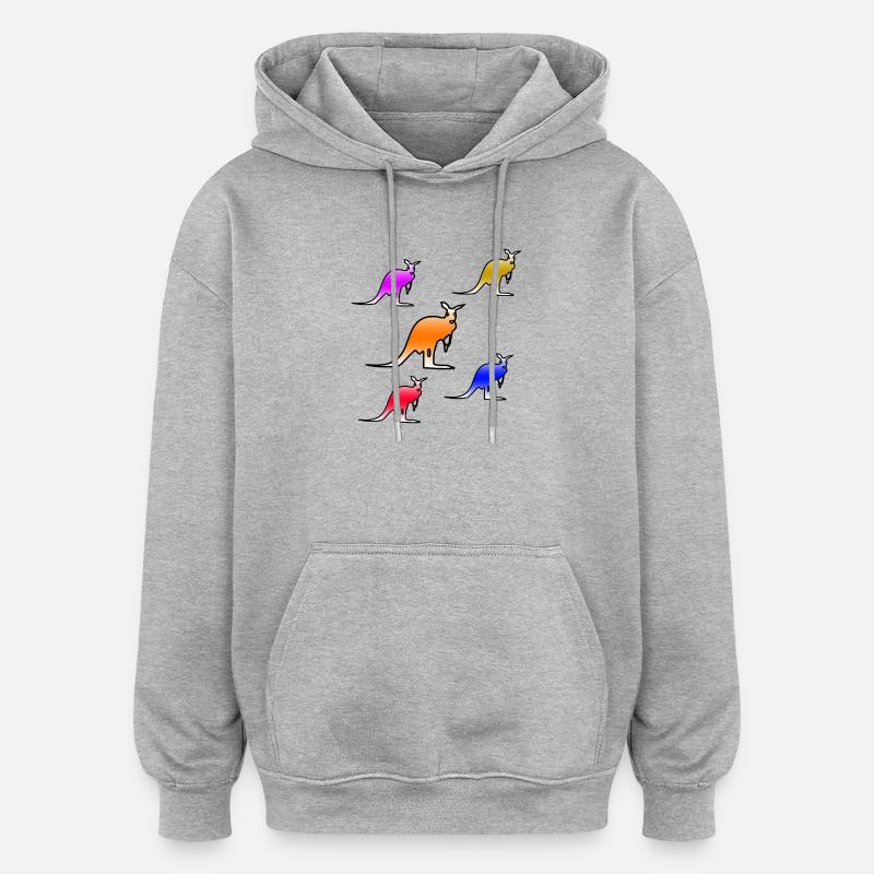 Kangourous - Sweat à capuche oversize unisexe - gris chiné
