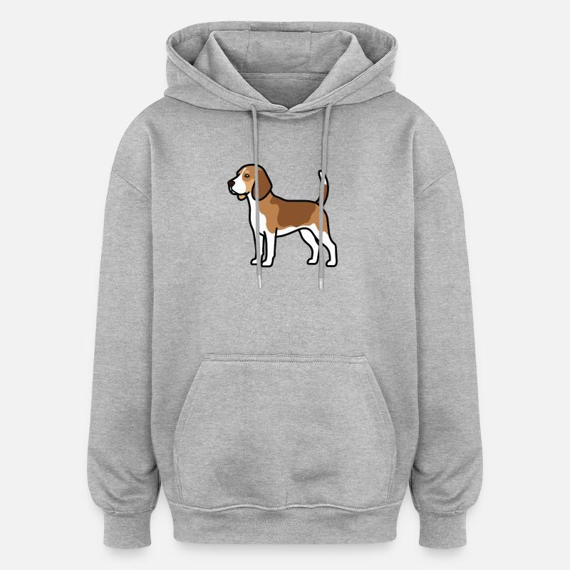 Beagle Dog - Oversized Unisex Hoodie - heather grey