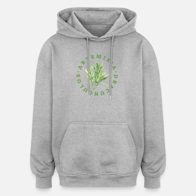 Artemisia Dracunculus Blattemblem - Oversized Unisex Hoodie - Grau meliert