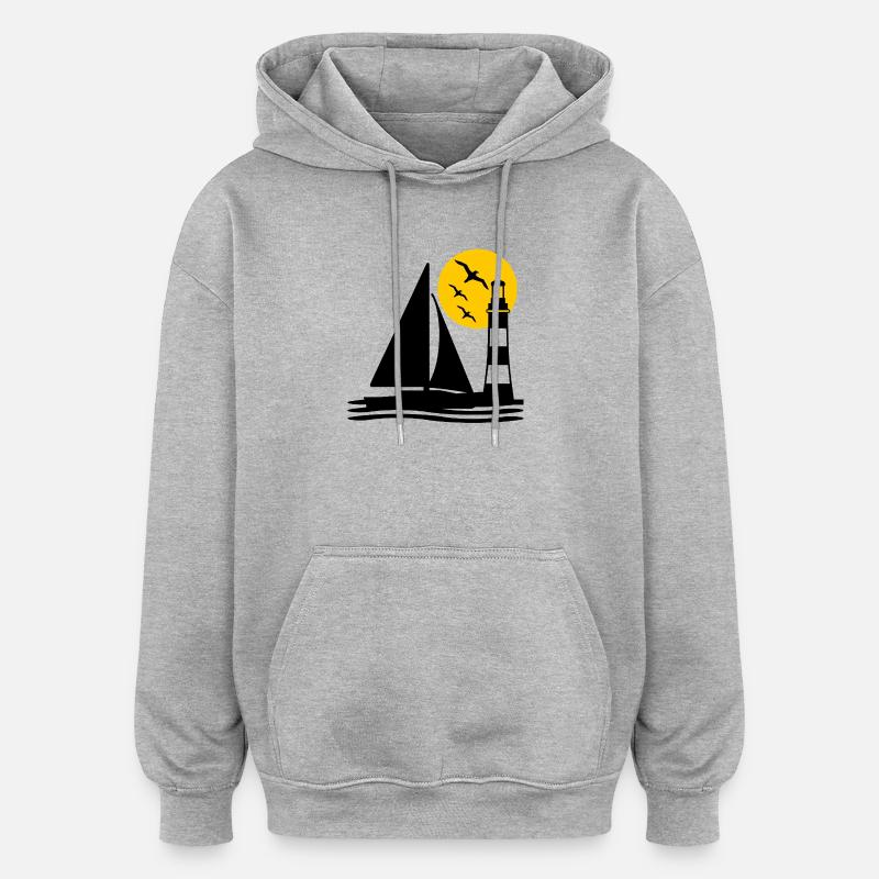 Segeln - Oversized Unisex Hoodie - Grau meliert