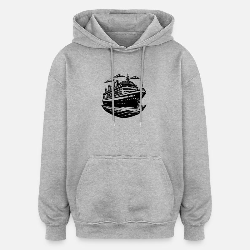 Navire de croisière - Sweat à capuche oversize unisexe - gris chiné