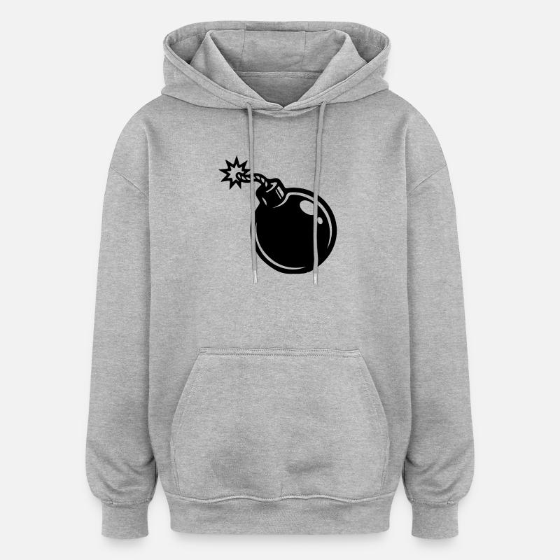 Bombe Symbol - Oversized Unisex Hoodie - Grau meliert