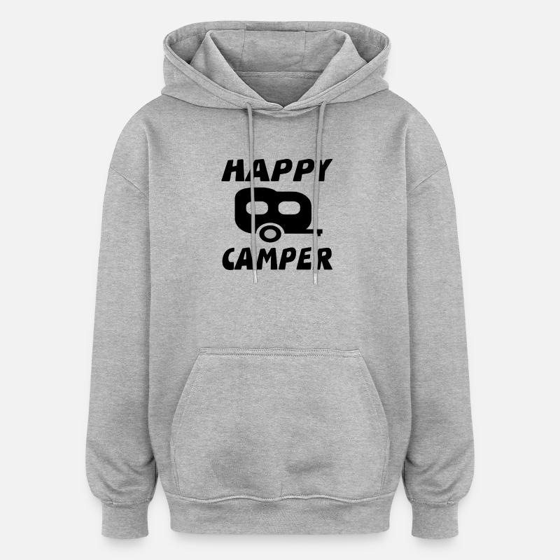 Campeur - Sweat à capuche oversize unisexe - gris chiné