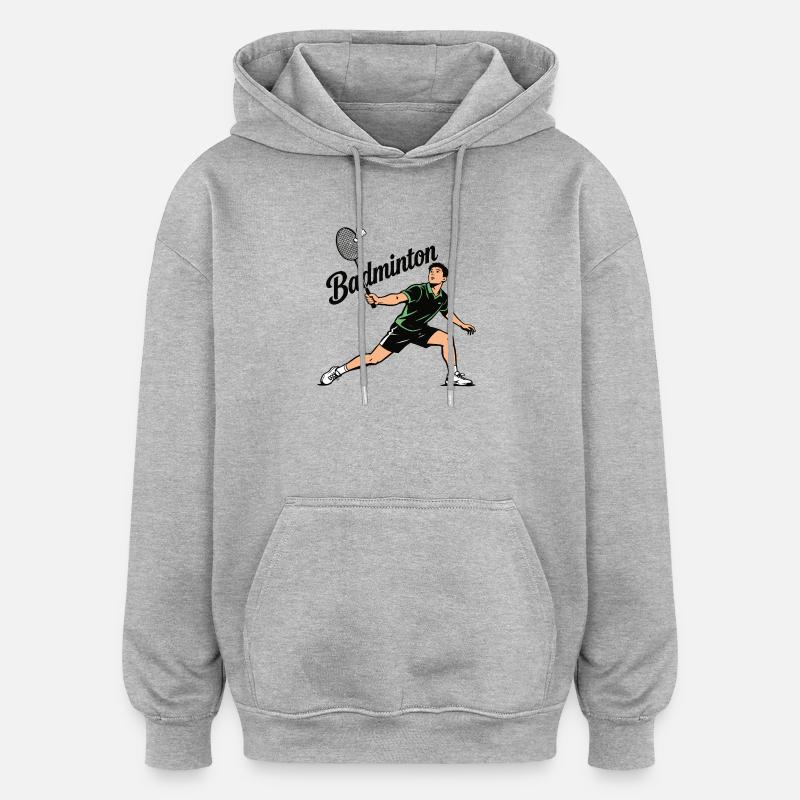 Badmintonsport - Oversized Unisex Hoodie - Grau meliert