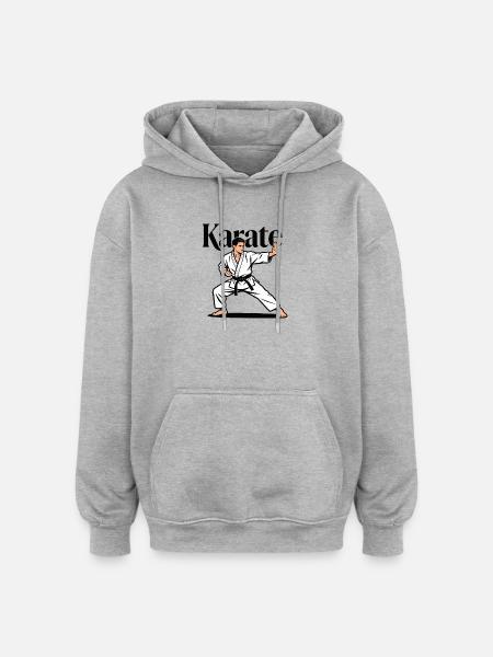 Karate-Kampfsport - Oversized Unisex Hoodie - Grau meliert