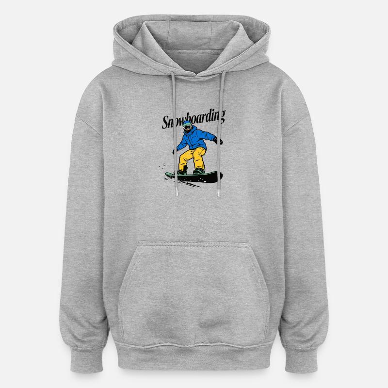 Snowboarder - Oversized Unisex Hoodie - Grau meliert