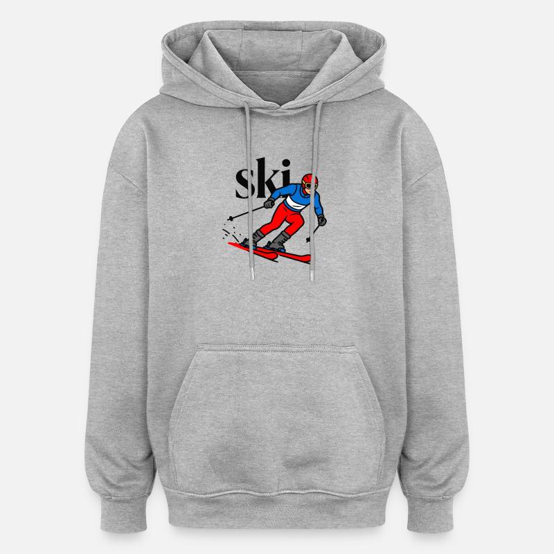 Ski Sport - Sweat à capuche oversize unisexe - gris chiné