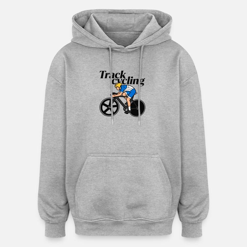 Vélos de piste - Sweat à capuche oversize unisexe - gris chiné