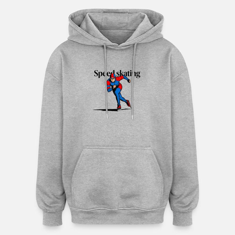 Patinage - Sweat à capuche oversize unisexe - gris chiné