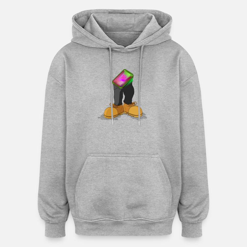 PROFIL PRIS - Sweat à capuche oversize unisexe - gris chiné