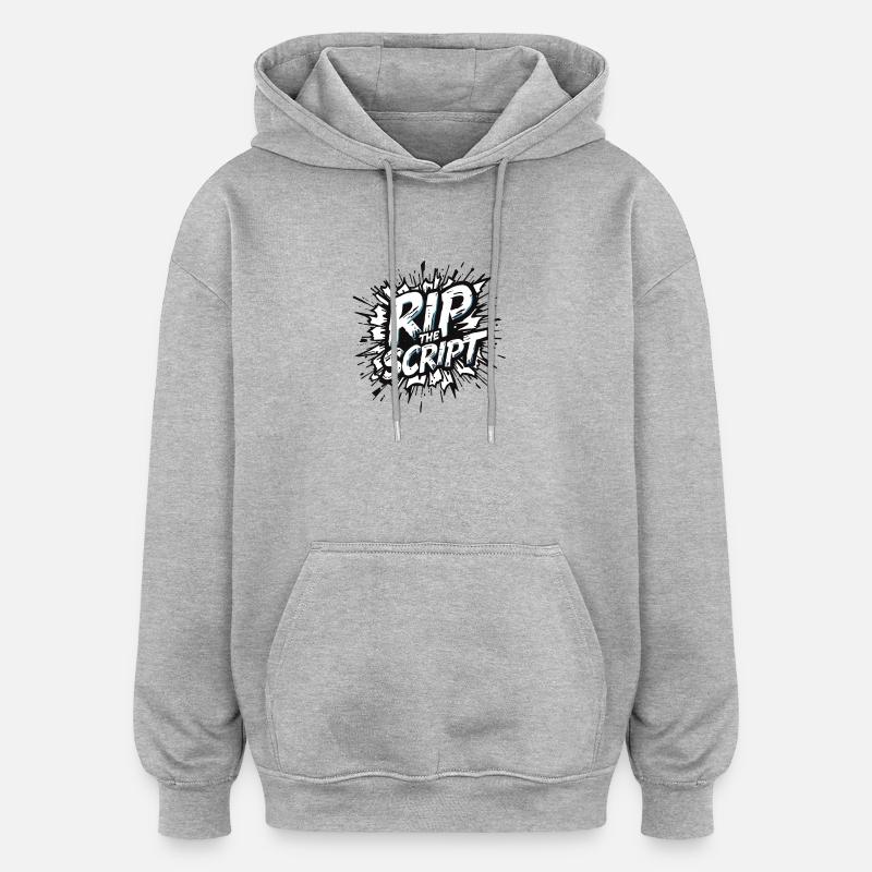Rip the Script Burst - Sweat à capuche oversize unisexe - gris chiné