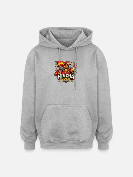 Hincha Loco – Spanien Fan - Oversized Unisex Hoodie - Grau meliert