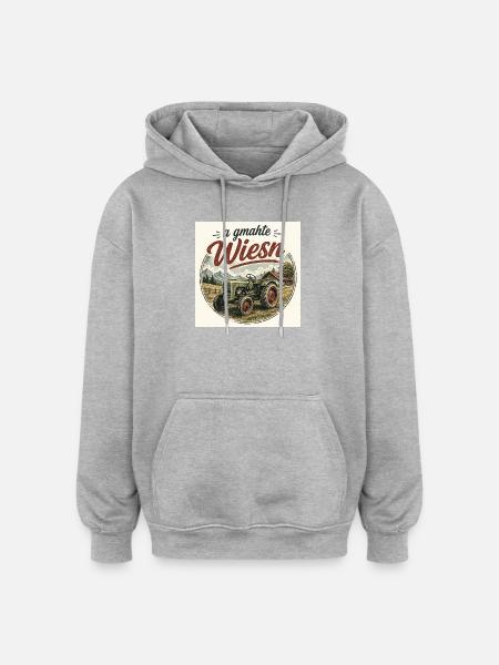 Landleben - Oversized Unisex Hoodie - Grau meliert