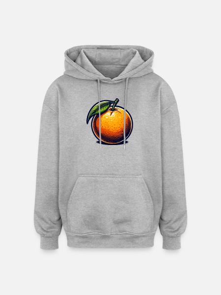Bright Retro Orange - Oversized Unisex Hoodie - heather grey
