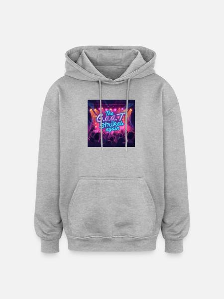 The GOAT Strikes Again Neon Concert - Oversized Unisex Hoodie - heather grey