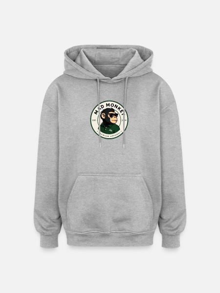 Mad Monkey Monkey Green Polo - Oversized Unisex Hoodie - Grau meliert