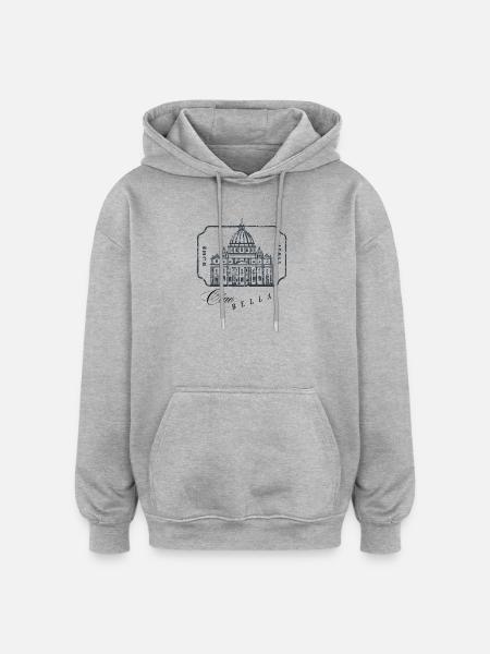 Rome Basilica Stamp Art - Oversized Unisex Hoodie - heather grey
