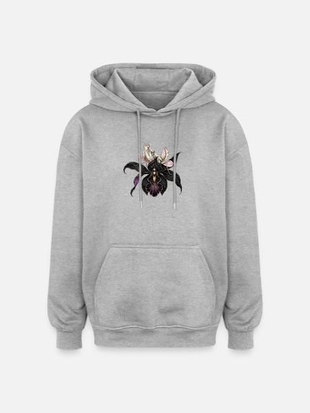 Orchid Mantis & Black Orchid - Sweat à capuche oversize unisexe - gris chiné