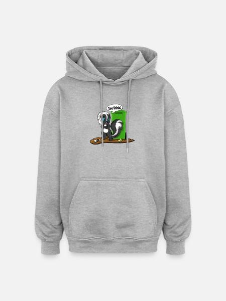 Du stinkender Stinktier-Cartoon-Tee - Oversized Unisex Hoodie - Grau meliert