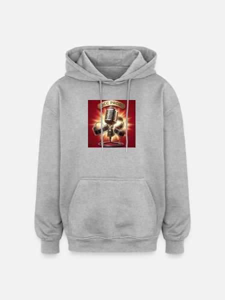 DCC PROD Retro Cinematic Microphone - Oversized Unisex Hoodie - heather grey