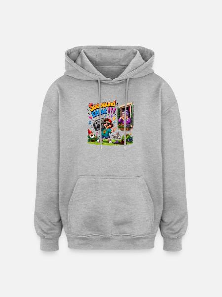 Soundeffekt Party im Garten - Oversized Unisex Hoodie - Grau meliert