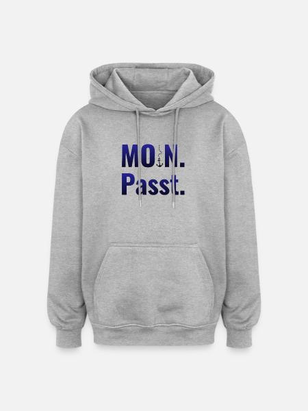 MOIN. Passt. - Oversized Unisex Hoodie - Grau meliert
