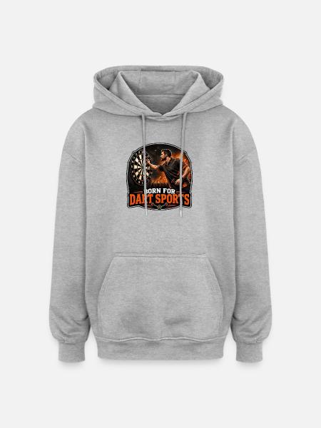 Born for darts - Oversized Unisex Hoodie - heather grey